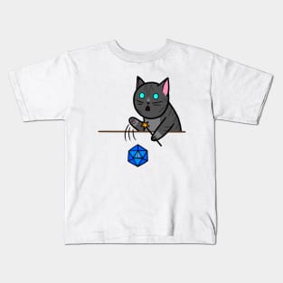 "Dice Cat Tee" role-playing t-shirt. Kids T-Shirt